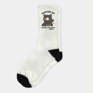 Master Of Panic Attacks Ninja Cat Socks