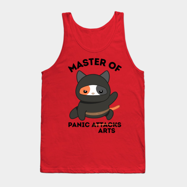 Master Of Panic Attacks Ninja Cat Tank Top by The WYLD Tribe