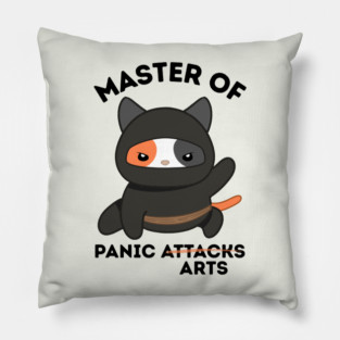 Master Of Panic Attacks Ninja Cat Pillow