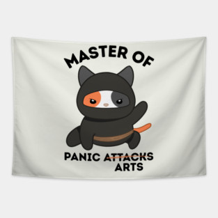 Master Of Panic Attacks Ninja Cat Tapestry
