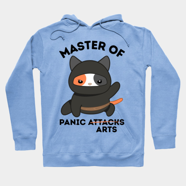 Master Of Panic Attacks Ninja Cat Hoodie by The WYLD Tribe