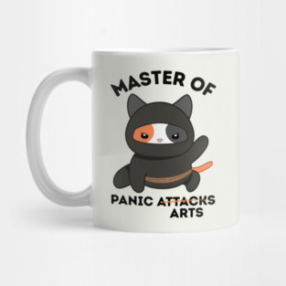 Master Of Panic Attacks Ninja Cat Mug