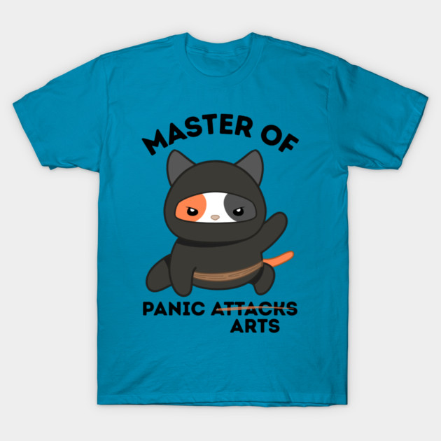 Master Of Panic Attacks Ninja Cat T-Shirt by The WYLD Tribe