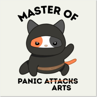 Master Of Panic Attacks Ninja Cat Posters and Art