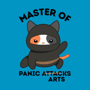Master Of Panic Attacks Ninja Cat T-Shirt