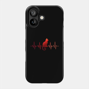 Heartbeat Cat Lovers Phone Case