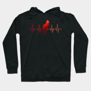 Heartbeat Cat Lovers Hoodie
