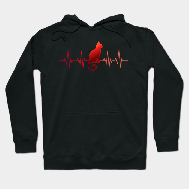 Heartbeat Cat Lovers Hoodie by ArtistTee ⭐⭐⭐⭐⭐