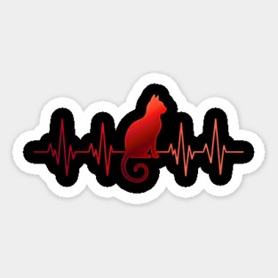 Heartbeat Cat Lovers Magnet