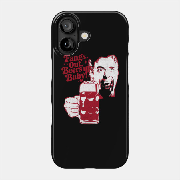 Fangs Out, Beers Up – Vintage Dracula Drinker Design Phone Case by Joaddo