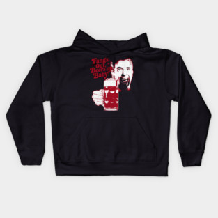 Fangs Out, Beers Up – Vintage Dracula Drinker Design Kids Hoodie