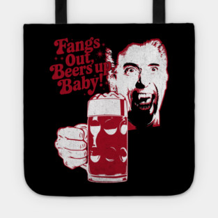 Fangs Out, Beers Up – Vintage Dracula Drinker Design Tote