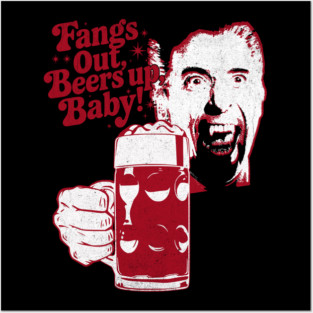 Fangs Out, Beers Up – Vintage Dracula Drinker Design Posters and Art