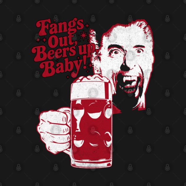 Fangs Out, Beers Up – Vintage Dracula Drinker Design by Joaddo