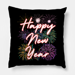 Fireworks and Festive Happy New Year Pillow