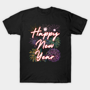 Fireworks and Festive Happy New Year T-Shirt