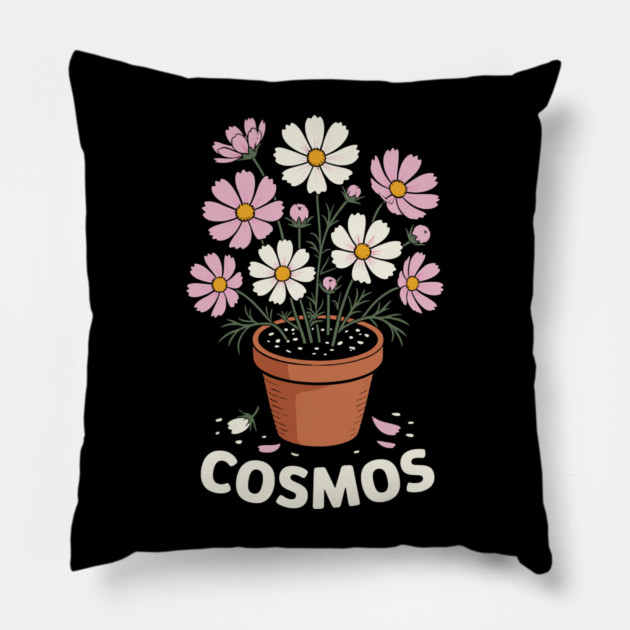 Cosmos Flower Pillow by CreativeSage