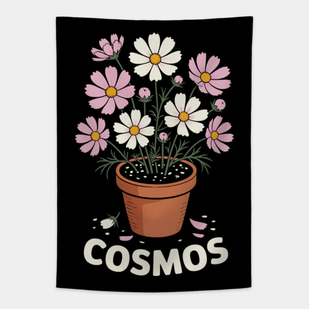 Cosmos Flower Tapestry by CreativeSage