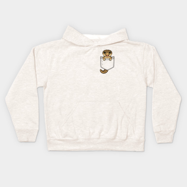 Cute Leopard Gecko Pocket,  Funny Reptile Lizard Owner Gifts for Men, Women, Kids | Awesome Birthday Holiday Gift Kids Hoodie by Pixel Threads 