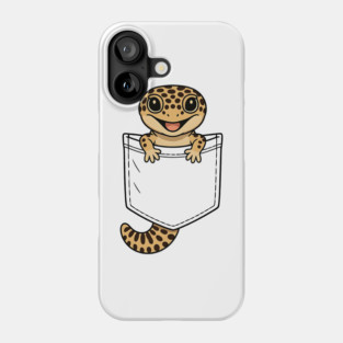 Cute Leopard Gecko Pocket,  Funny Reptile Lizard Owner Gifts for Men, Women, Kids | Awesome Birthday Holiday Gift Phone Case