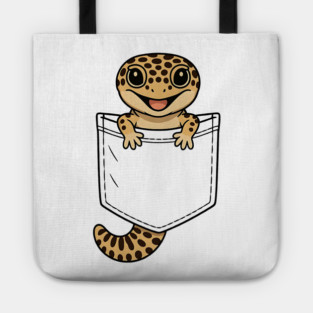 Cute Leopard Gecko Pocket,  Funny Reptile Lizard Owner Gifts for Men, Women, Kids | Awesome Birthday Holiday Gift Tote