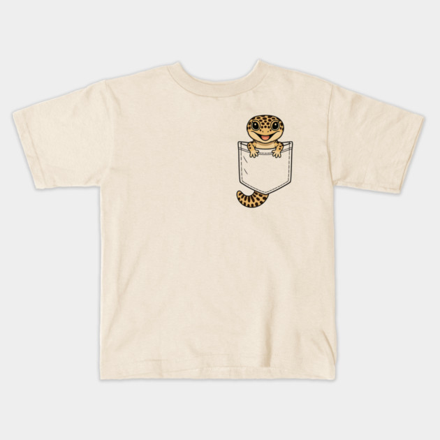 Cute Leopard Gecko Pocket,  Funny Reptile Lizard Owner Gifts for Men, Women, Kids | Awesome Birthday Holiday Gift Kids T-Shirt by Pixel Threads 