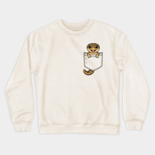 Cute Leopard Gecko Pocket,  Funny Reptile Lizard Owner Gifts for Men, Women, Kids | Awesome Birthday Holiday Gift Crewneck Sweatshirt
