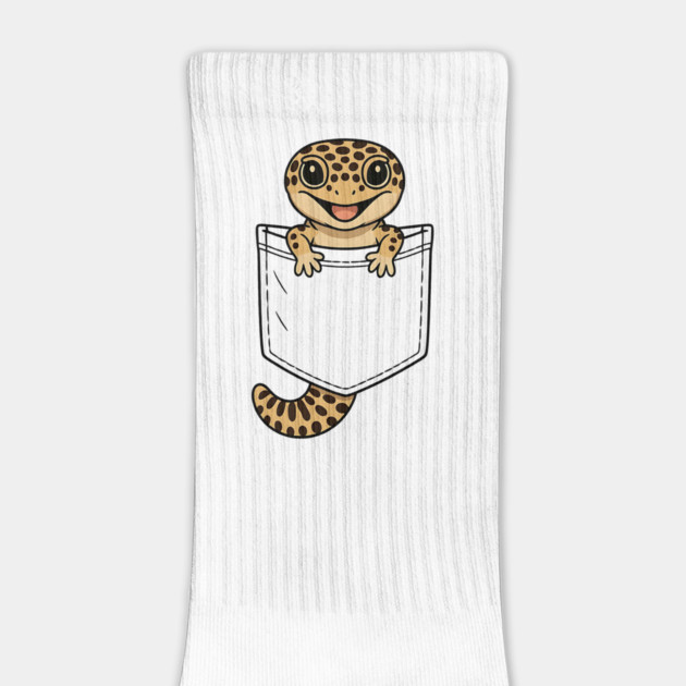 Cute Leopard Gecko Pocket,  Funny Reptile Lizard Owner Gifts for Men, Women, Kids | Awesome Birthday Holiday Gift by Pixel Threads 