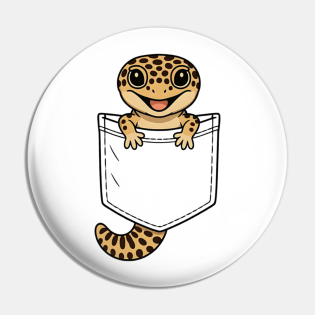 Cute Leopard Gecko Pocket,  Funny Reptile Lizard Owner Gifts for Men, Women, Kids | Awesome Birthday Holiday Gift Pin by Pixel Threads 