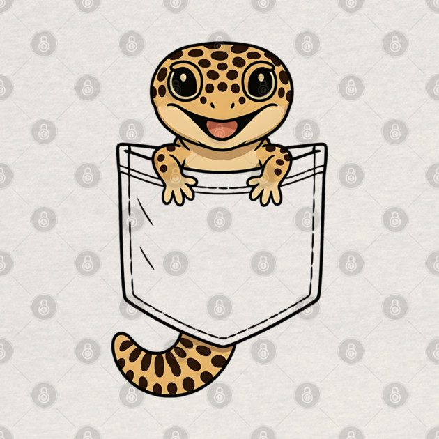 Cute Leopard Gecko Pocket,  Funny Reptile Lizard Owner Gifts for Men, Women, Kids | Awesome Birthday Holiday Gift by Pixel Threads 