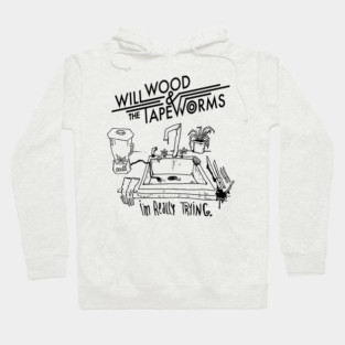 Unhinged Art Pop Carnival Dramatic Indie Will Wood and The Tapeworms Hoodie