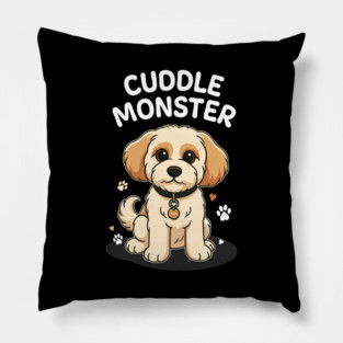 Cuddle Monster – Cute Cavachon / Cavapoo Style Cartoon Dog Design Pillow