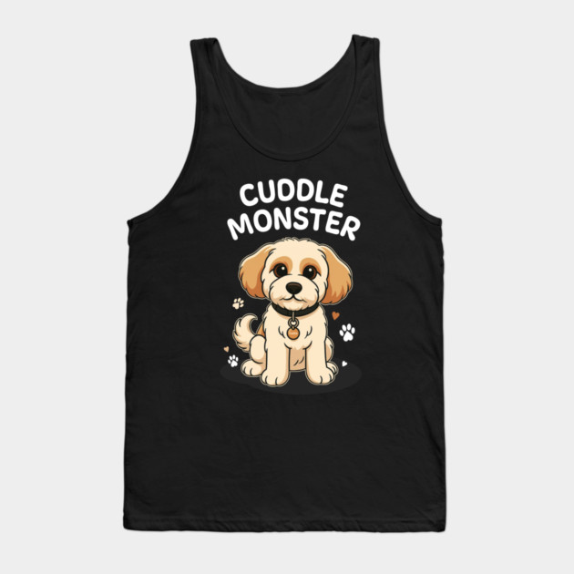 Cuddle Monster – Cute Cavachon / Cavapoo Style Cartoon Dog Design Tank Top by Butter Creative