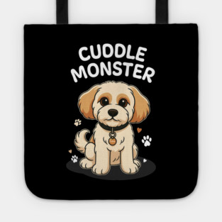Cuddle Monster – Cute Cavachon / Cavapoo Style Cartoon Dog Design Tote