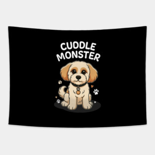 Cuddle Monster – Cute Cavachon / Cavapoo Style Cartoon Dog Design Tapestry