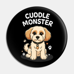 Cuddle Monster – Cute Cavachon / Cavapoo Style Cartoon Dog Design Pin