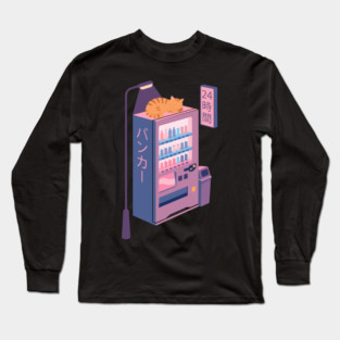 Neon Neko Vending Machine Nights Long Sleeve T-Shirt