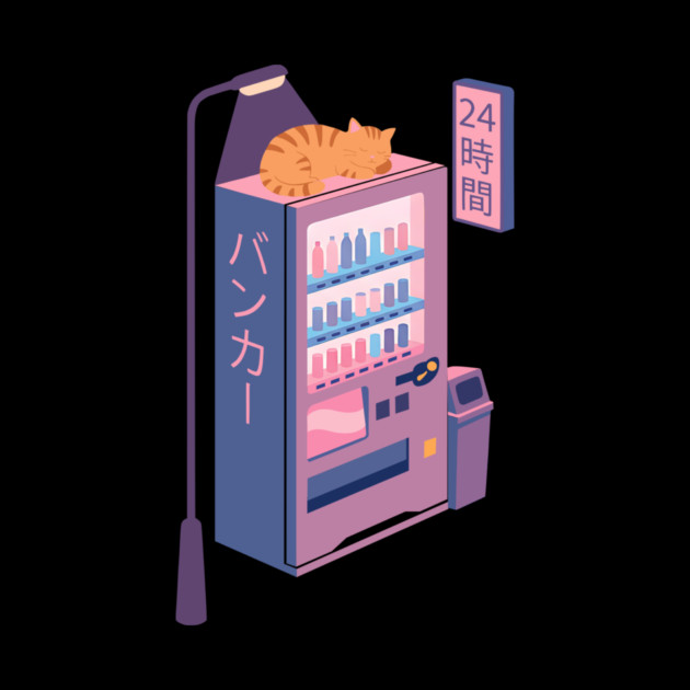 Neon Neko Vending Machine Nights by Designed By Marty