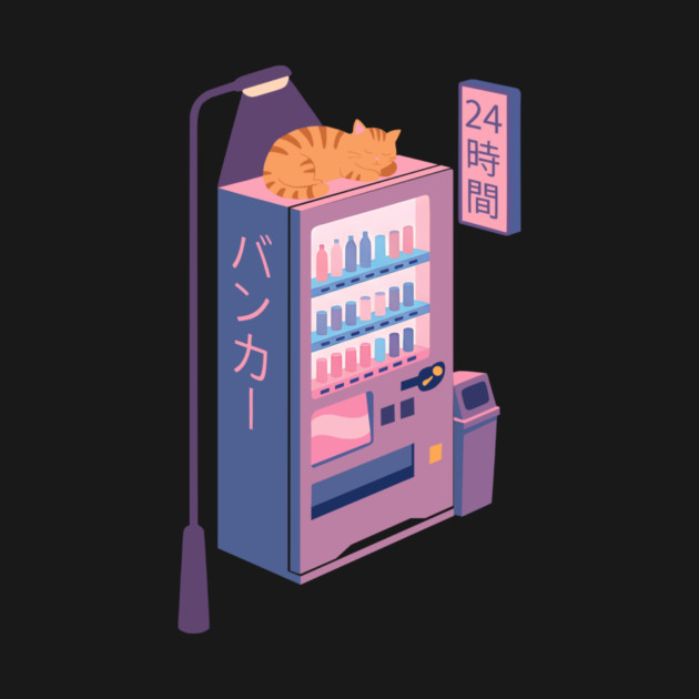 Neon Neko Vending Machine Nights by Designed By Marty