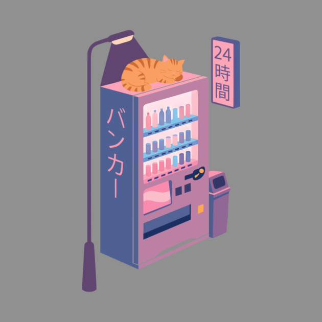 Neon Neko Vending Machine Nights by Designed By Marty