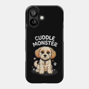 Cuddle Monster – Vintage Distressed Style Cute Cartoon Dog Lover Design Phone Case