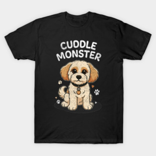 Cuddle Monster – Vintage Distressed Style Cute Cartoon Dog Lover Design T-Shirt