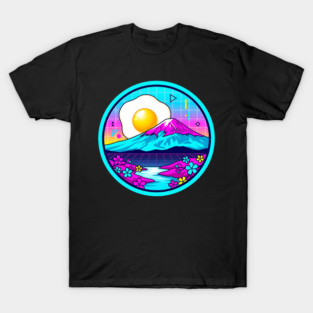 Vaporwave Mount Fuji Rising Egg Sun T-Shirt