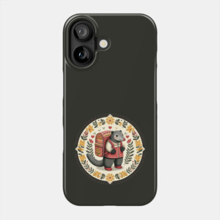 Backpack Pangolin – Hope for Wildlife series – Scandinavian Folk Art Back to School Design © heidiannemorris Phone Case