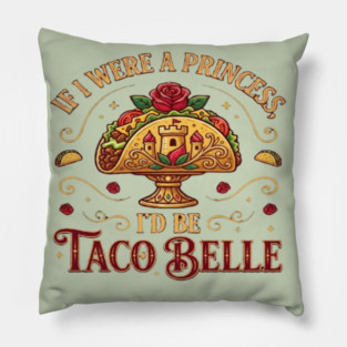 Vintage Retro Taco Bell Bell Logo (or) Distressed Bell Logo Taco Pillow