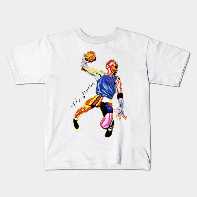 90s Jordan Basketball Look Classic Kids T-Shirt by nicklower