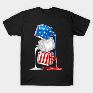 Patriotic USA Nail Polish Bottles Stars And Stripes 4th Of July Nail Tech T-Shirt