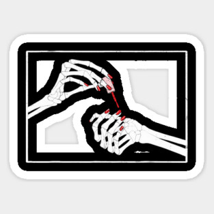 Skeleton Hands Painting Nails Red Manicure Halloween Nail Tech Magnet
