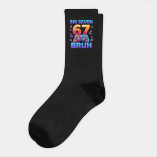 Six Seven 67 Bruh Gamer Birthday Socks