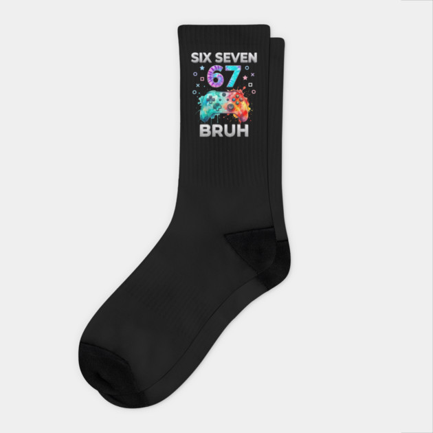 Six Seven 67 Bruh Gamer Birthday Socks by ArtistTee ⭐⭐⭐⭐⭐